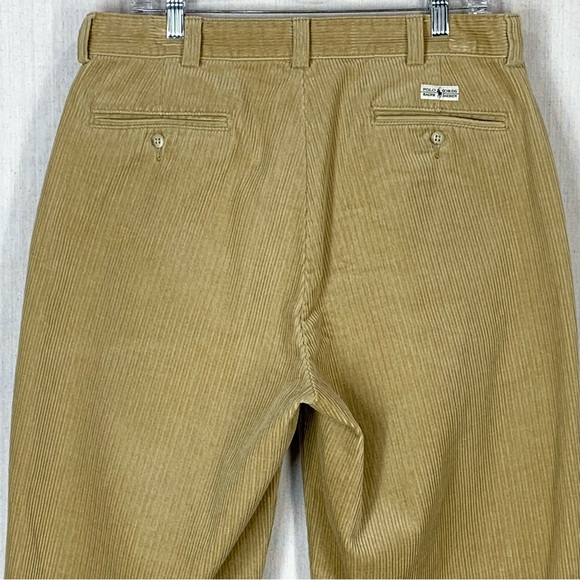 Polo Ralph Lauren Men's VTG 90s 'Polo Cords' Tan Corduroy Pants - Size 35/32 - Picture 6 of 12